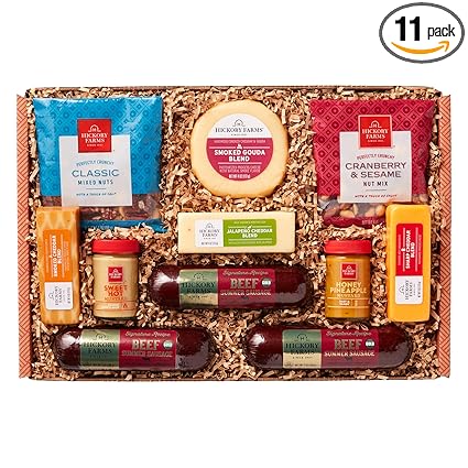Hickory Farms Signature Beef Meat and Cheese Gift Basket (Large) - Box Set | Charcuterie Board Food | Summer Sausage | Father's Day | Mother's Day | Easter | Christmas | Holiday | Housewarming | Gourmet | Sympathy | Care Package