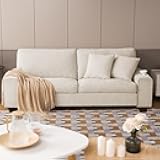 DOPEDIO Modern Loveseat Sofa for Living Room,Chenille Recliner, Removable Cover, Spring Cushions, Solid Wood Frame, Easy Assembly for Small Spaces (71.25inch,Beige)