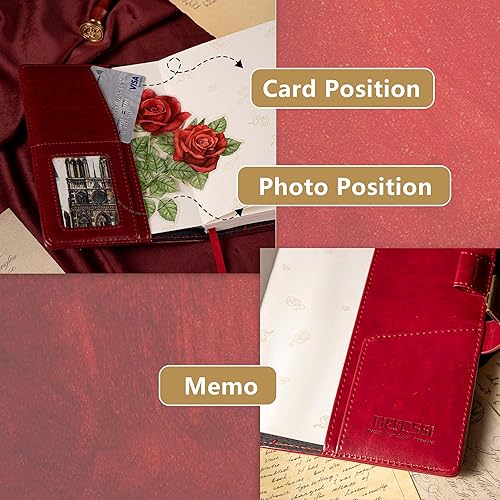 Miniatura 5 de TIEFOSSI Dragon - Cuaderno de cuero, diario con cerradura de combinación, cuaderno de papel rayadoen blanco, diario de escritura B6, papelería (vino)