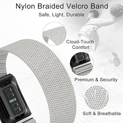 omee Nylon Sport Band Compatible with Whoop 5.0 Bands One, Peak and Life, Breathable Nylon Adjustable Waterproof Replacement Wristbands Straps for Whoop Band 5.0 Not Compatible with Gen 4