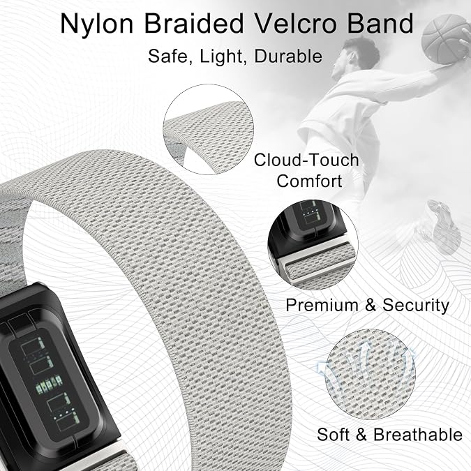 omee Nylon Sport Band Compatible with Whoop 5.0 Bands One, Peak and Life, Breathable Nylon Adjustable Waterproof Replacement Wristbands Straps for Whoop Band 5.0 Not Compatible with Gen 4
