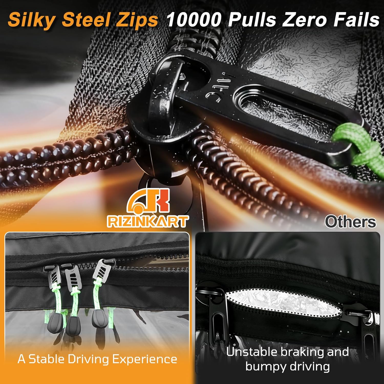 Golf Cart Deluxe Driving Enclosure 2-Passenger for Club Car Precedent 2004-Up, Tempo & Onward 2017-Up Cart | Heavy Duty 600D Waterproof,Windproof Cover with 4-Sided Clear Windows & Door Zipper