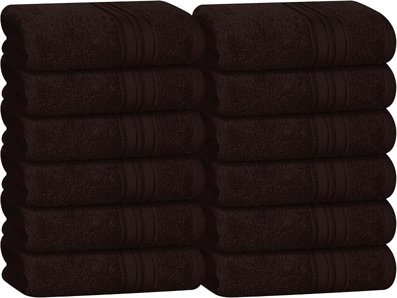 Panos de algodão BOUTIQUO, 12 unidades, 30,48 x 30,48 cm, Chocolate Brown