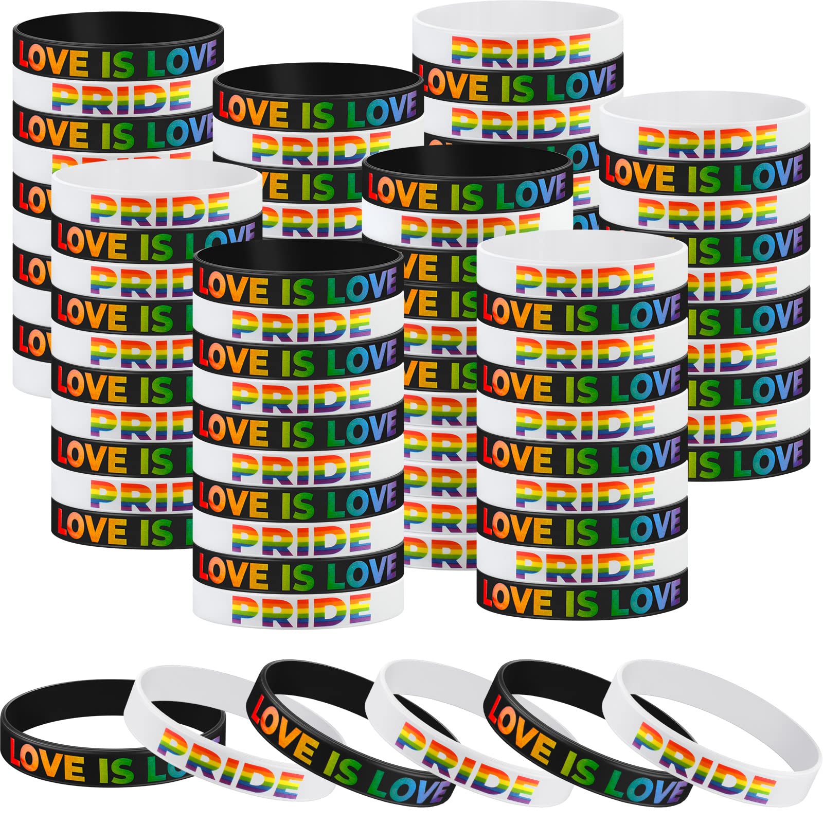 Sumind Rainbow Pride Wristband Gay Silicone Bracelet Rubber Pride Bracelet LGBT Lesbian Rainbow Wristbands for Men Women Sports Gay Jewelry Gifts