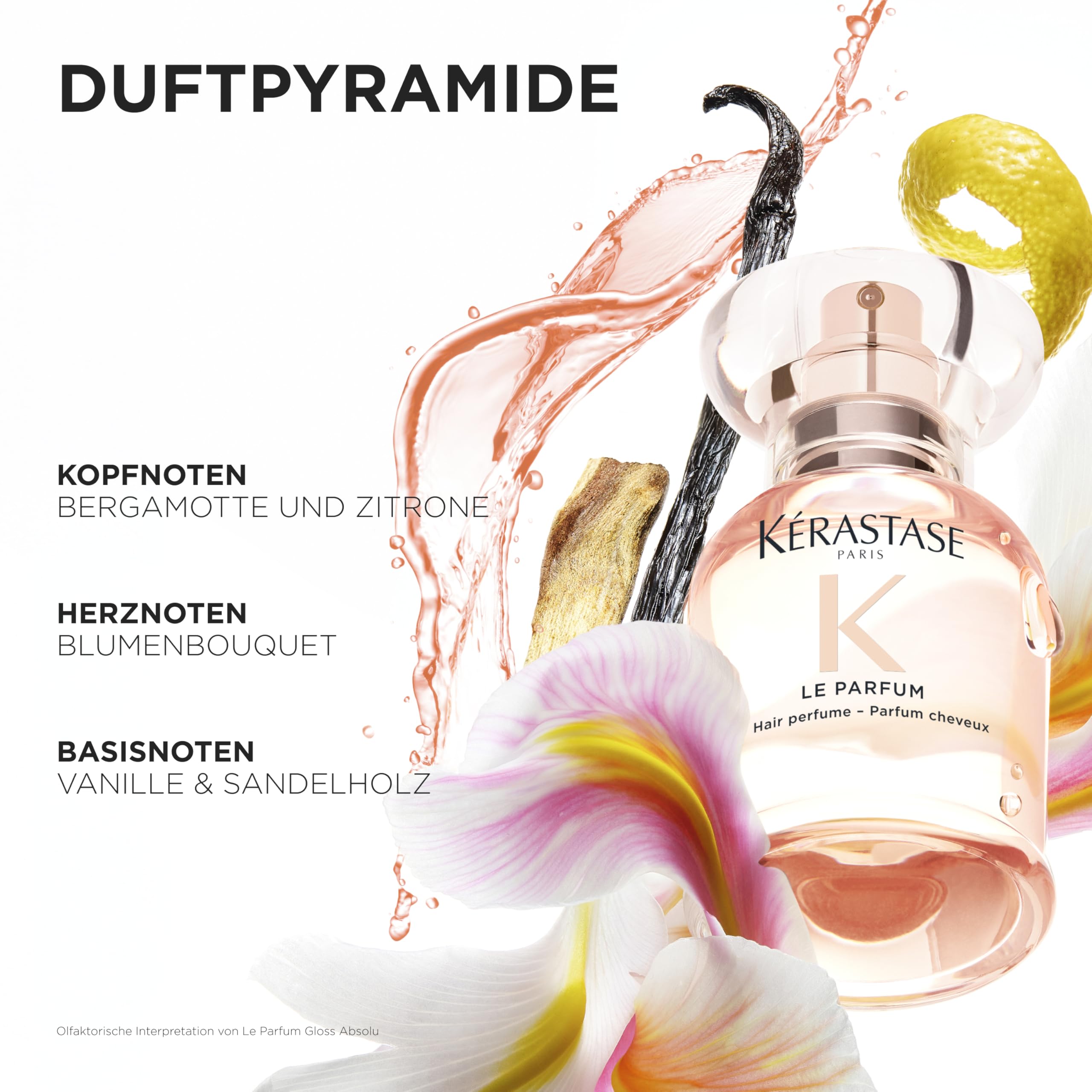 Kérastase Gloss Absolu Le Parfum, Haarparfum mit blumiger Signatur für alle Haartypen, Verleiht dem Haar ultimativen Glanz und Feuchtigkeit, Für ein Frischegefühl von morgens bis abends, 30ml