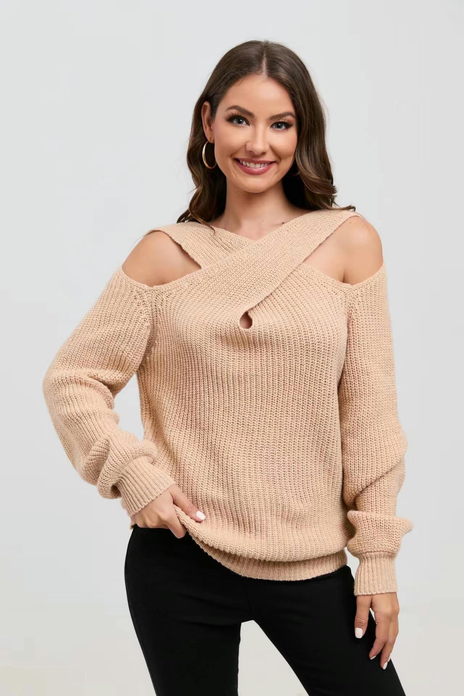 Maglione Donna Trend Femminile A Maglia A Maglia A Maglia A Maglia A Maglia-Grigio-m