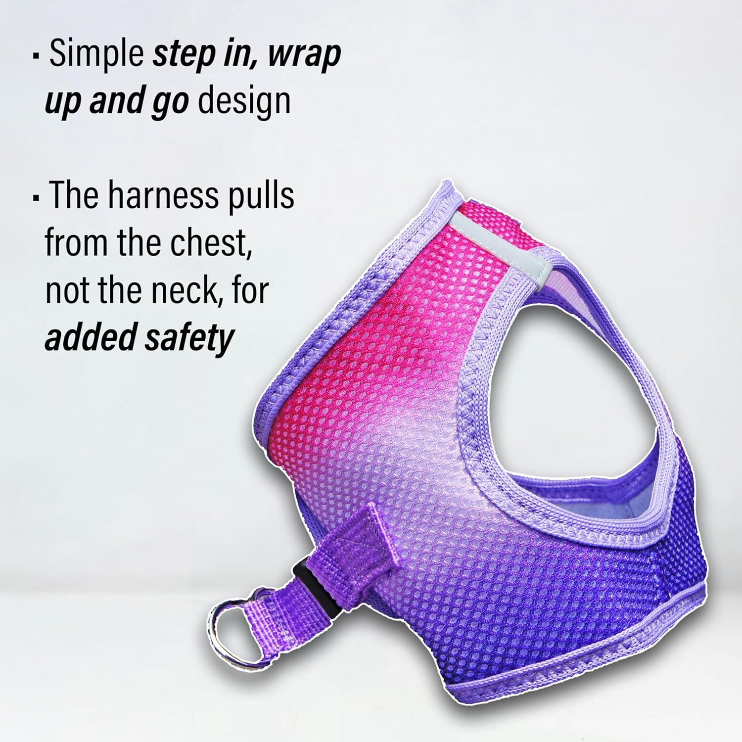 Doggie Design Dog Harness - No Choke Dog Harness, Dog Vest, Mesh Polyester, Pet Harness, Simple Step in and Go Design, Harness for Dog - Raspberry Sundae, XL