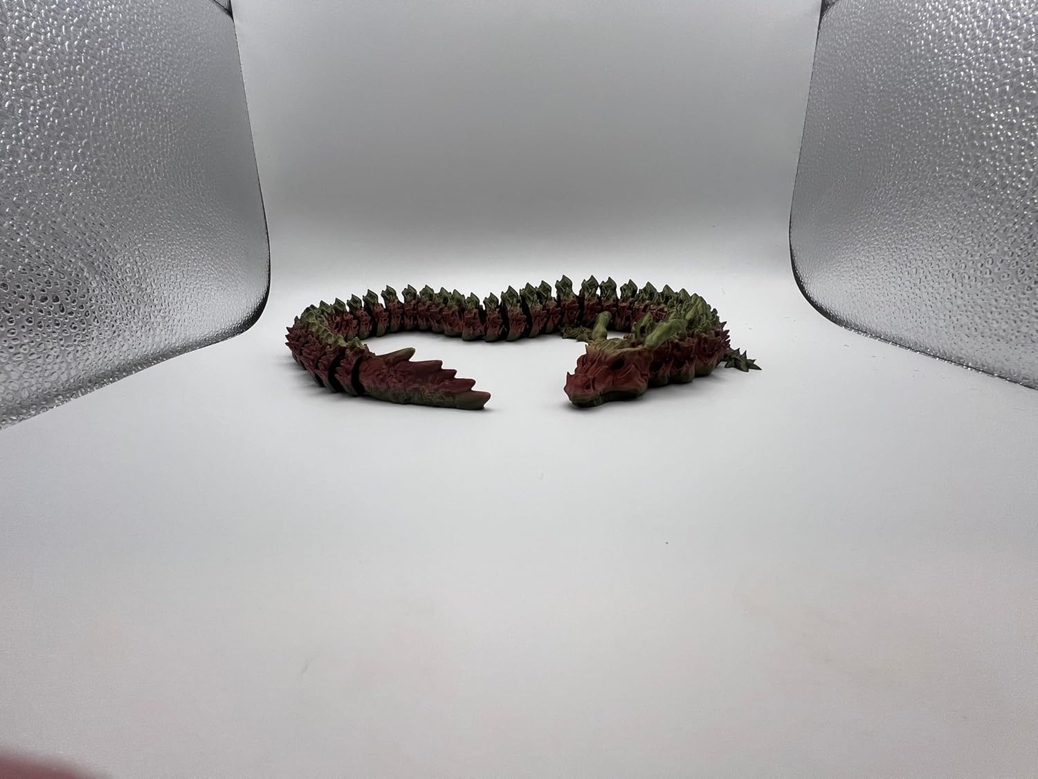 Articulated Dragon Figure with Detailed Head, Copper Gradient Color, Bronze Fantasy Creature Toy