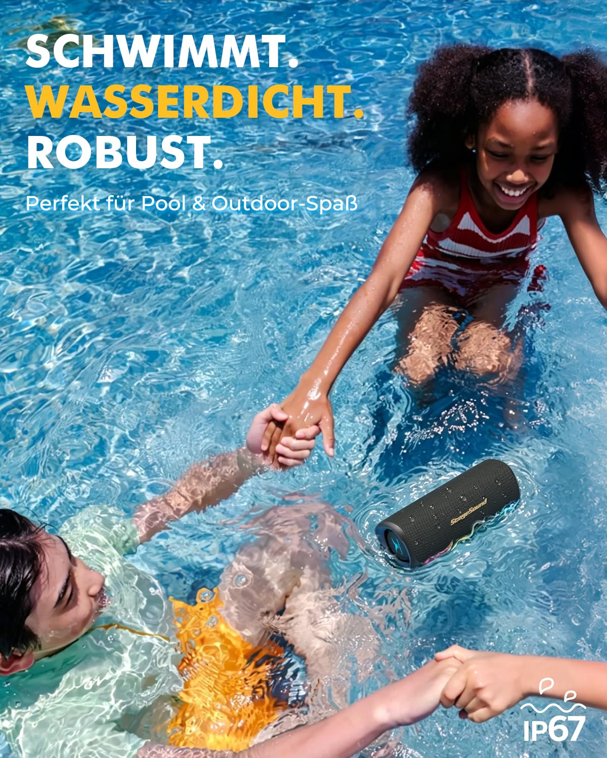 StageSound Portabler Bluetooth Lautsprecher, IP67 Wasserdicht, 25W Musikbox