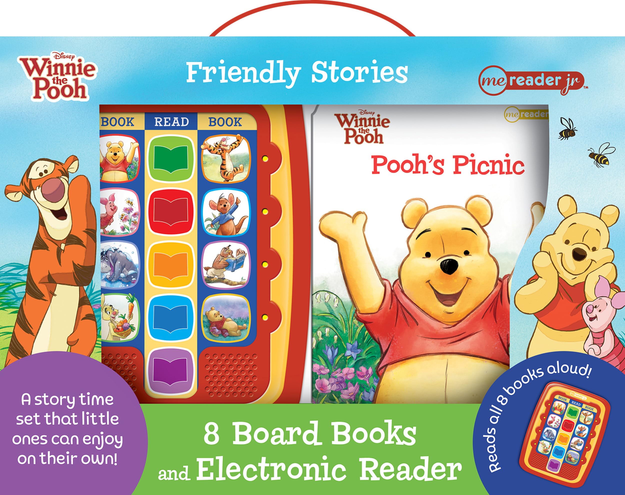 Disney Winnie the Pooh Friendly Stories: Me Reader Jr 8 Board Books and Electronic Reader Sound Book Set - PI Kids
