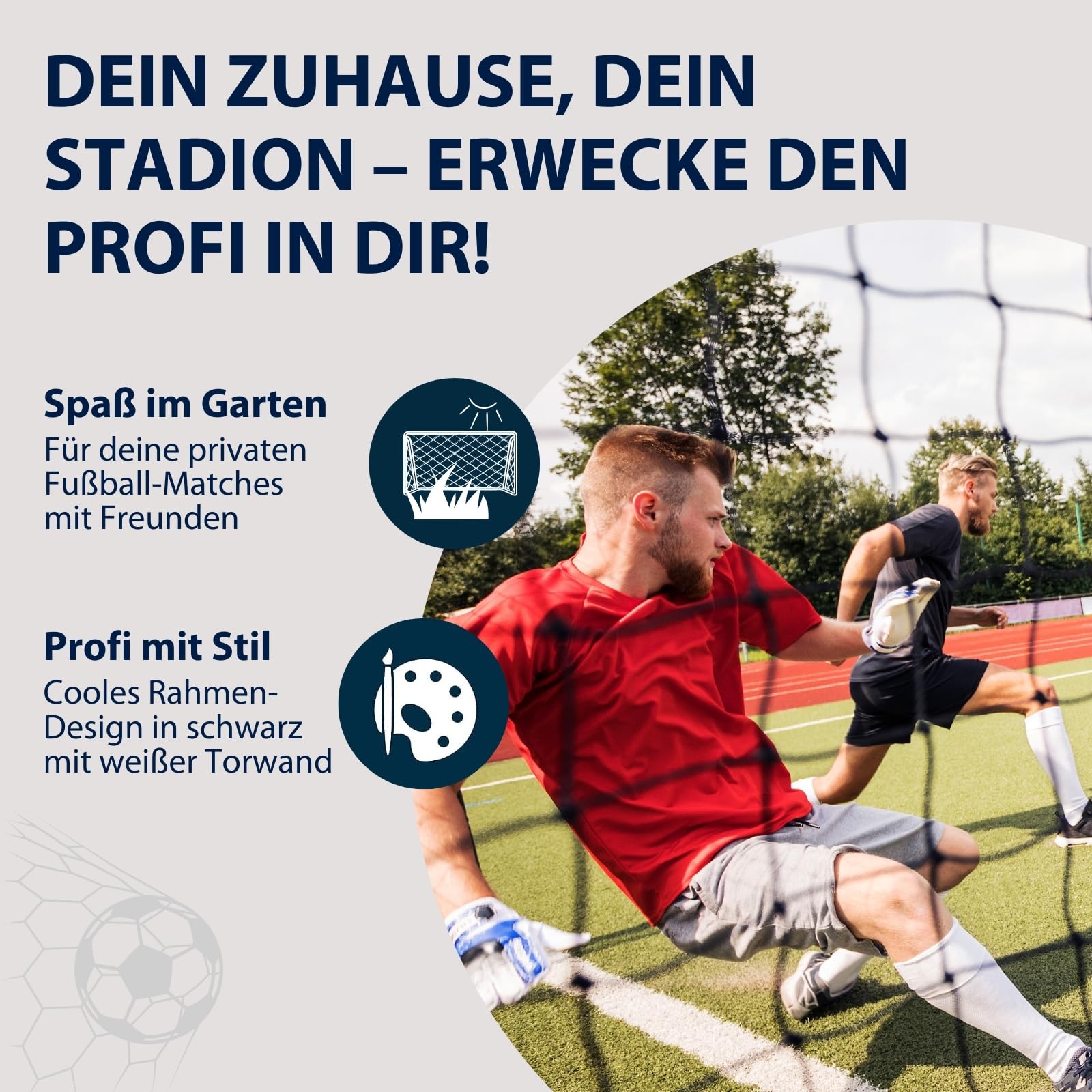 HUDORA Fußballtor Hornet 180 mit Torwand - Outdoor für Kinder & Erwachsene - Tor mit abnehmbarem Netz & Zwei verstärkten Schusslöchern - wetterfestes für Training & Freizeit