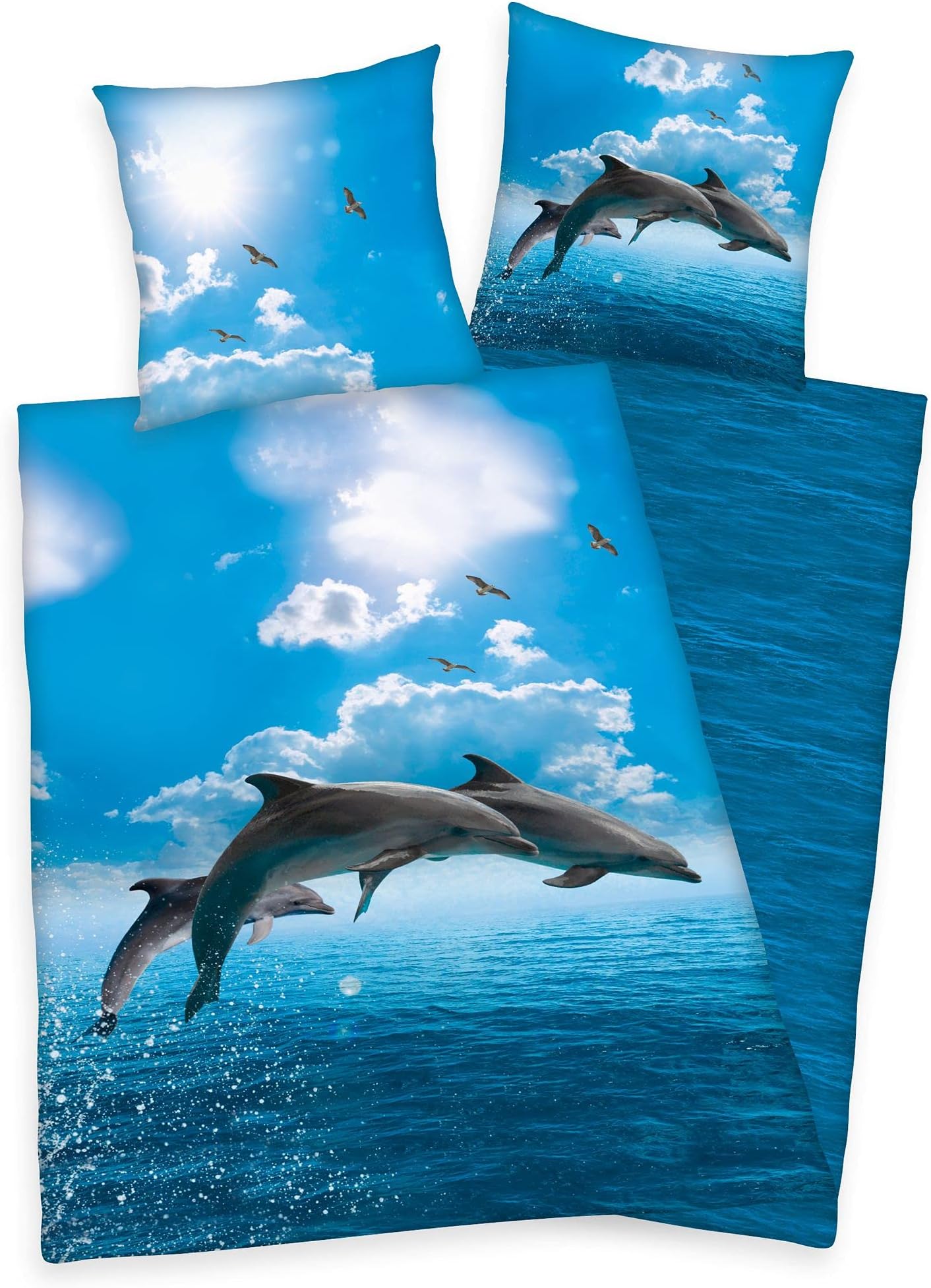 HerdingKlaus GmbH Dolphin Bed Linen Set 2-Piece 135 x 200 cm 100% Cotton