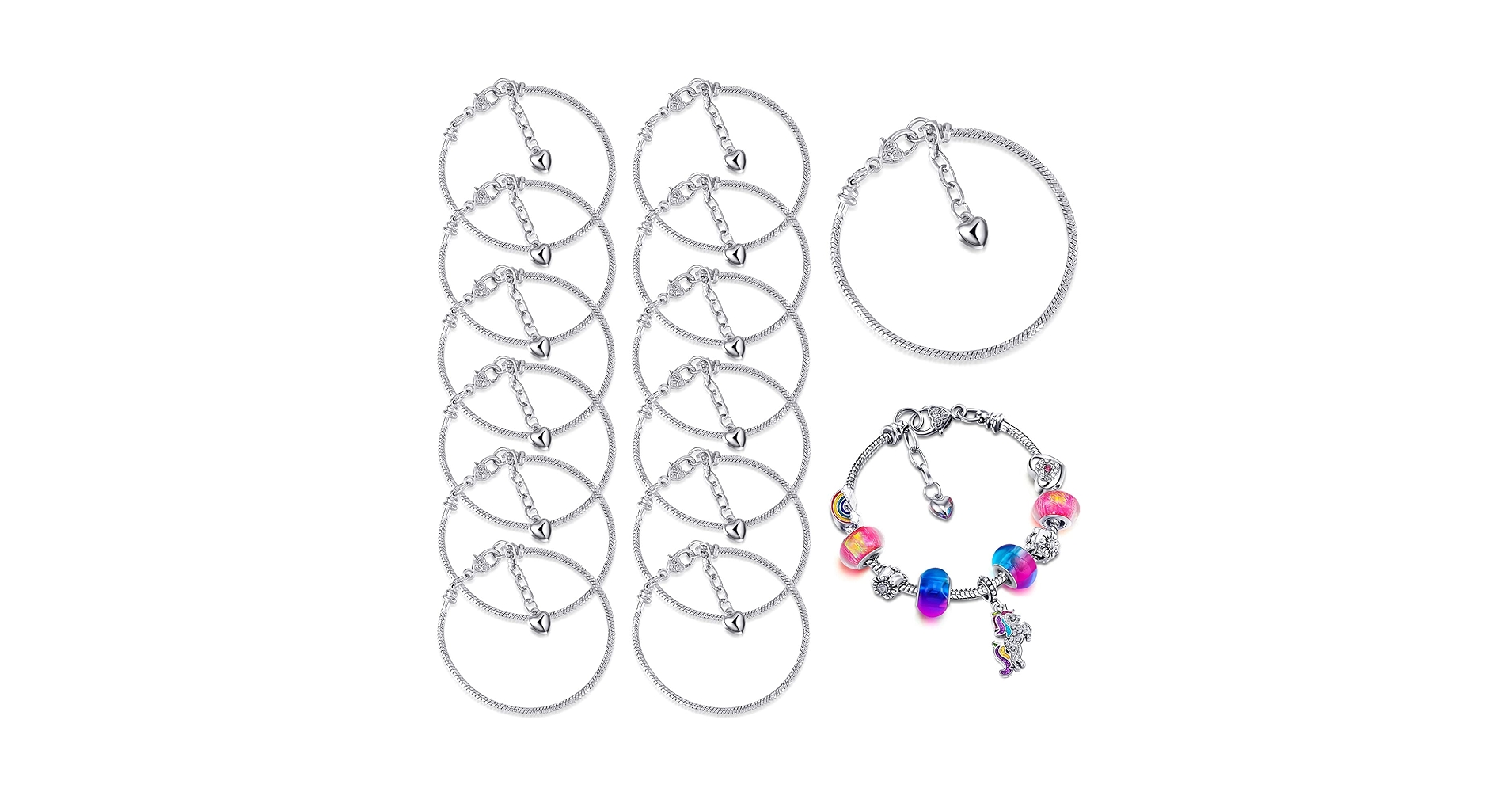 Buy 20 Pieces Snake Chain Charm Bracelet With Bracelet Helper Adjustable Snake Charm Bracelet Chains With Heart Lobster Clasp Extender Chain DIY Bracelet Chain For Women Jewelry Making Gifts Supplies At