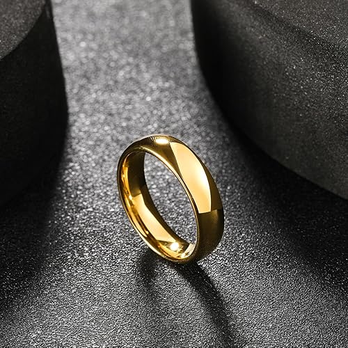 Miniatura 3 de King Will Anillo de carburo de tungsteno para hombre y mujer, 1.5mm, 2mm, 4mm, 6mm, 8mm, chapado en oro de 24k, chapado en oro rosa, acabado pulido,