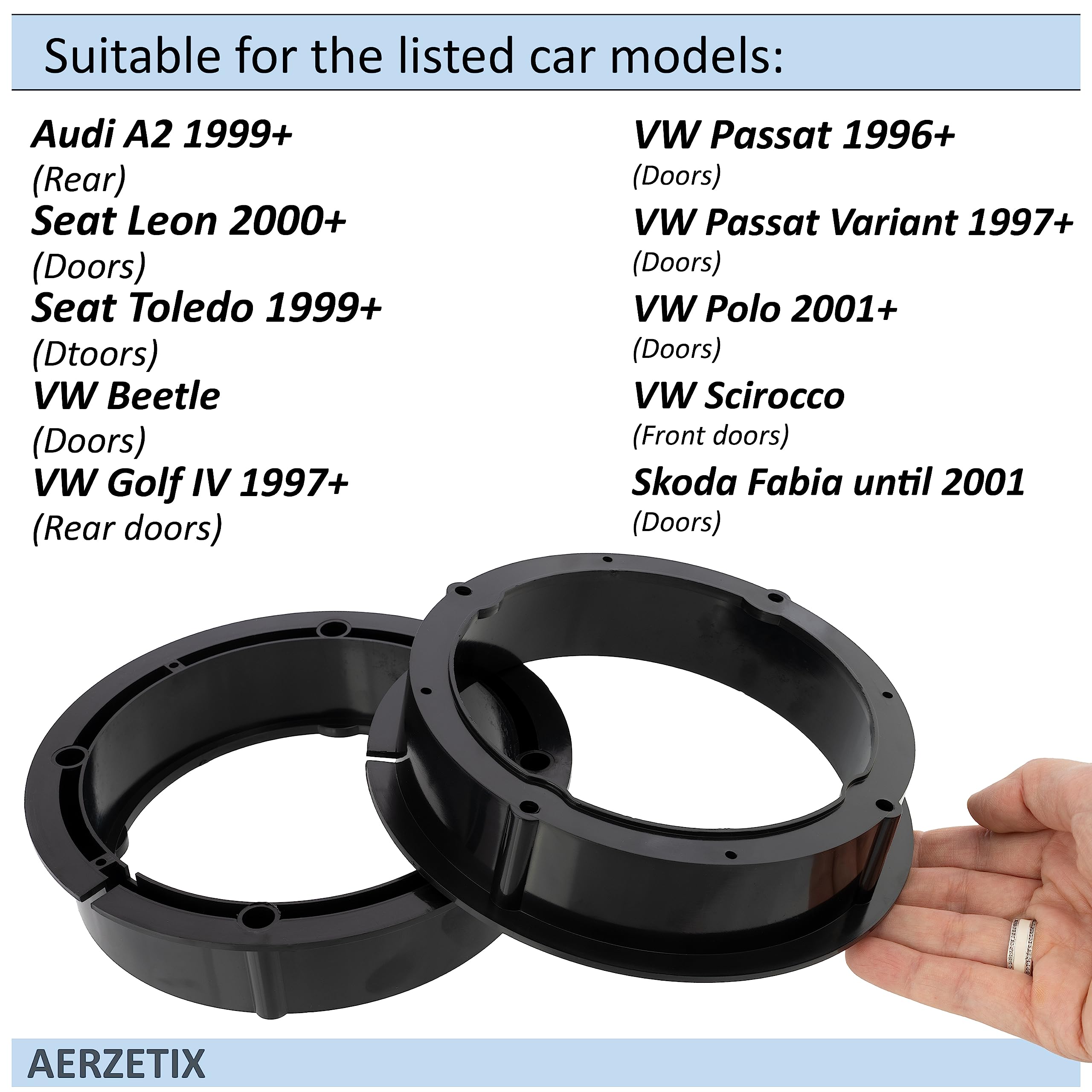 Kit 2 Adaptateurs Haut-parleurs 100 Mm Pour Portières Avant BMW - Compatible E60, F01, Etc. - Installation Facile, Plastique ABS
