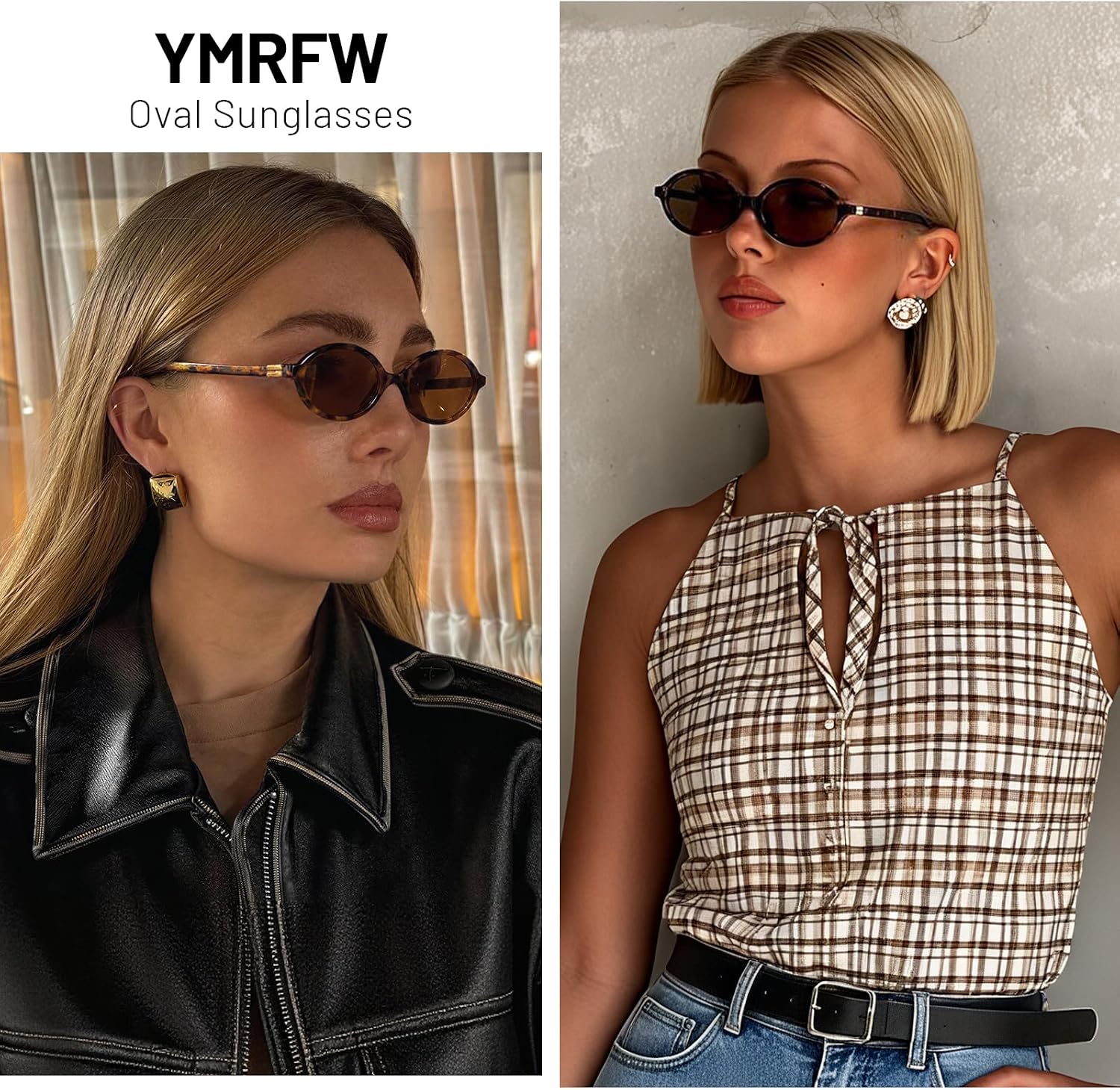 Retro Oval Sunglasses for Women Vintage 90s Y2k Designer Trendy Shades UV Protection Sun Glasses image 4