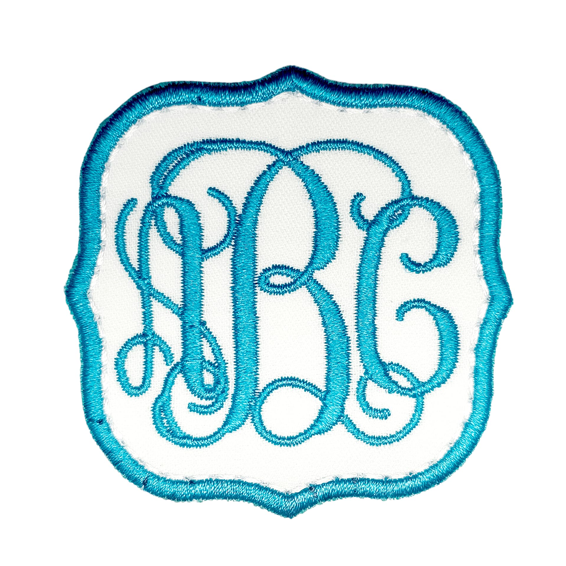 Monogram Vine Font Patch Iron-on or Sew-on Applique Embroidered Patch for Uniforms, Backpacks, Christmas Stockings, Luggage - 001