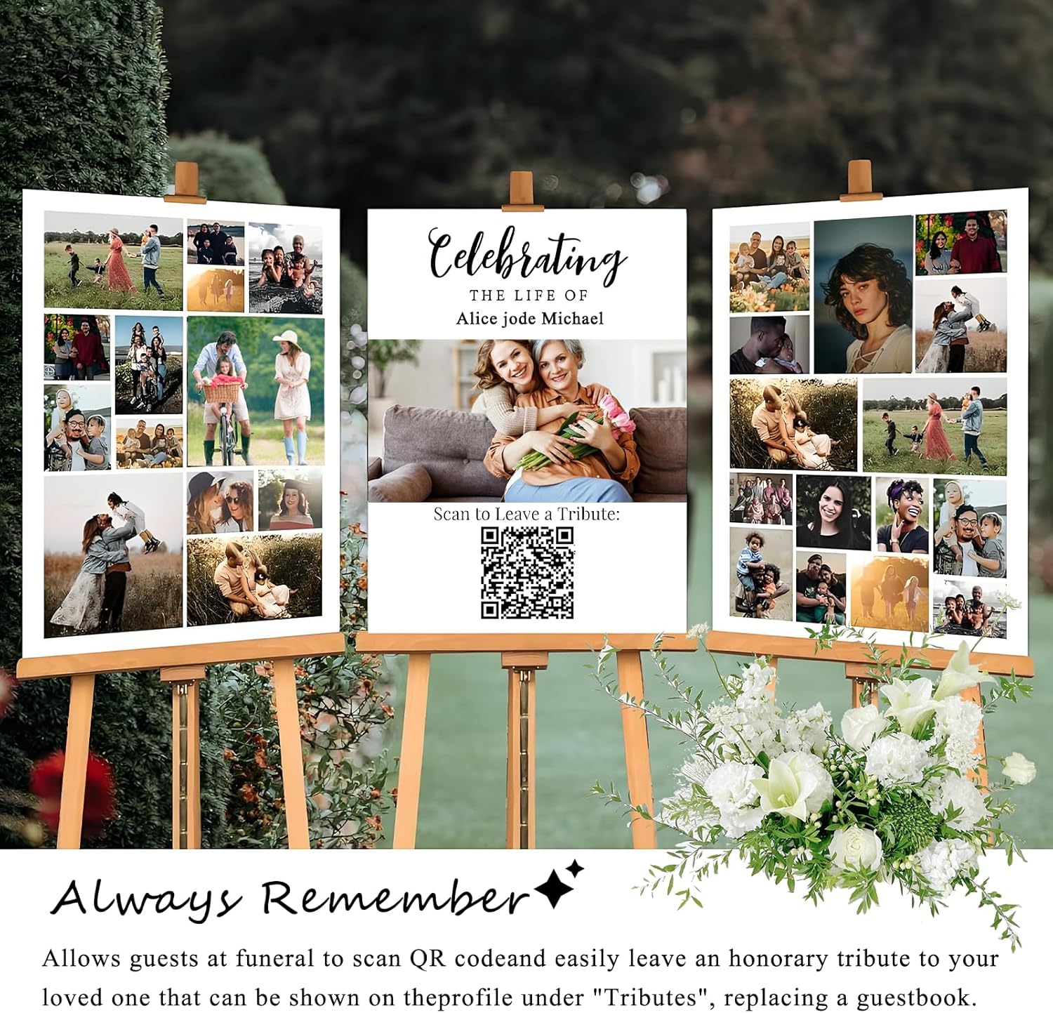 Grave Medallion and Memorial Webpage , QR Memorial Plaques for Outdoors,Headstone Grave Marker ,Sympathy Gifts for Loss of Loved One, Collecting Memories, Photos, and Messages from Family/Friends