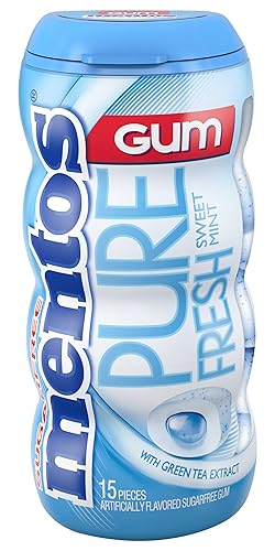 Miniatura 2 de Mentos Pure Fresh - Goma de mascar sin azúcar con xilitol, menta dulce, botella de 15 piezas (paquete de 10)