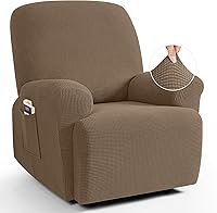 Vista 38 de TAOCOCO Funda reclinable de 4 piezas, funda elástica para sofá reclinable de 4 piezas, funda reclinable con 1 asiento, protector de sofá suave