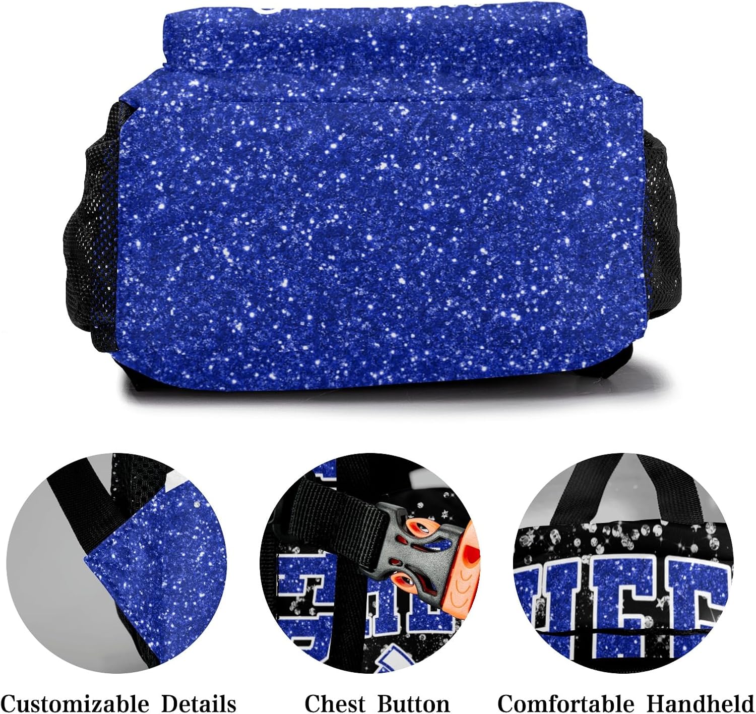 Blue Cheer Custom Cheer Backpack Cheer for Cheerleader Personalized Cheerleading Backpack Bag, Cheer Coach Casual Travel Daypack - Image 5