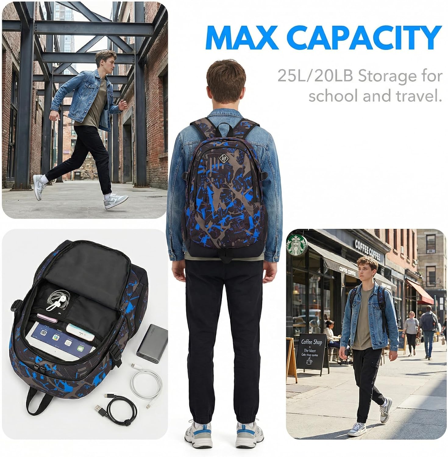 rickyh style School Backpack Travel Bag for Men & Women Lightweight College image 2