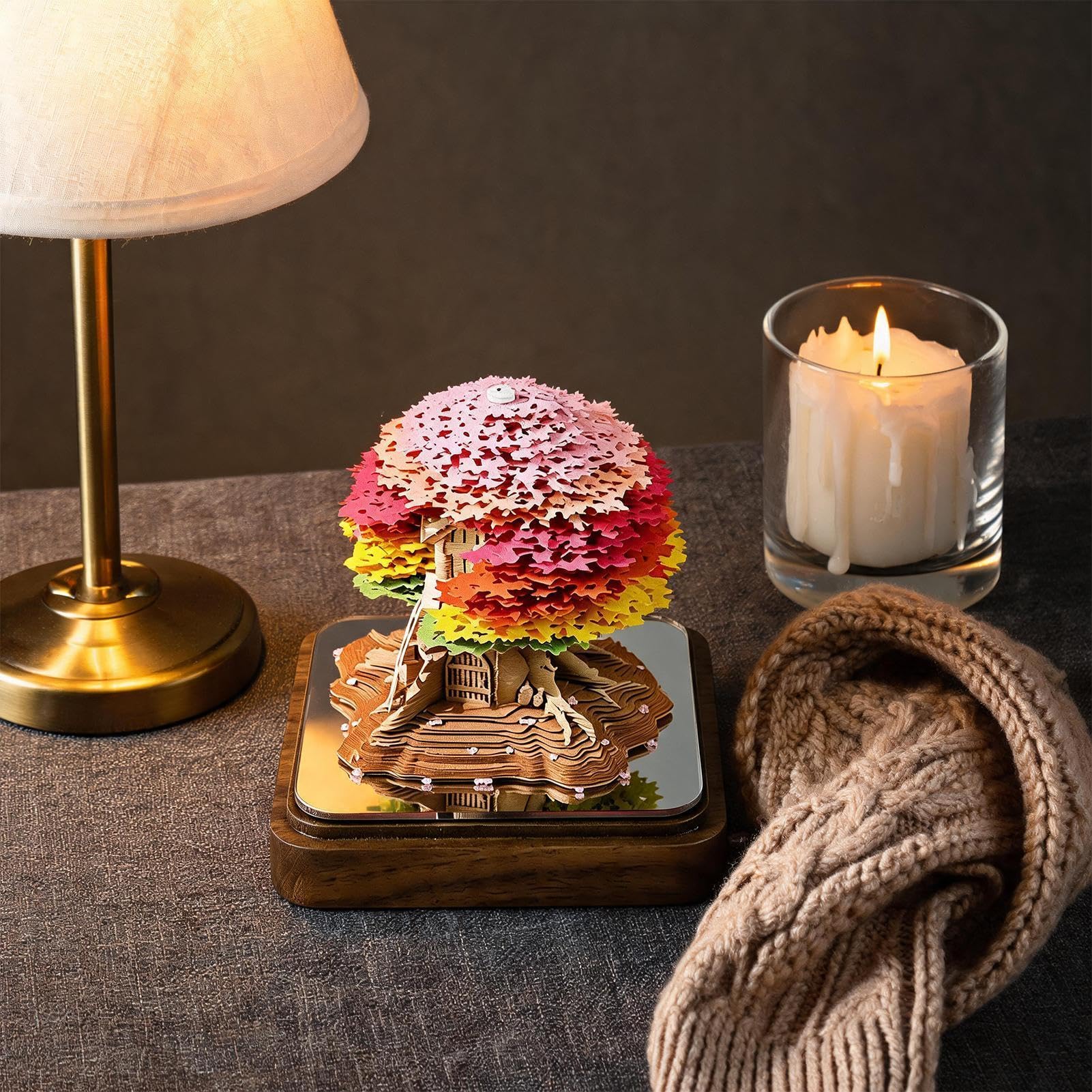 Generisch 3D Papierskulptur-Kalender - & Hausdesign Kunststatue-Deko | mit transparenter Schutzhülle, Abreiß-Kalenderskulptur für Lehrer, Schüler & Klassenzimmer: tägliche Aufgaben &