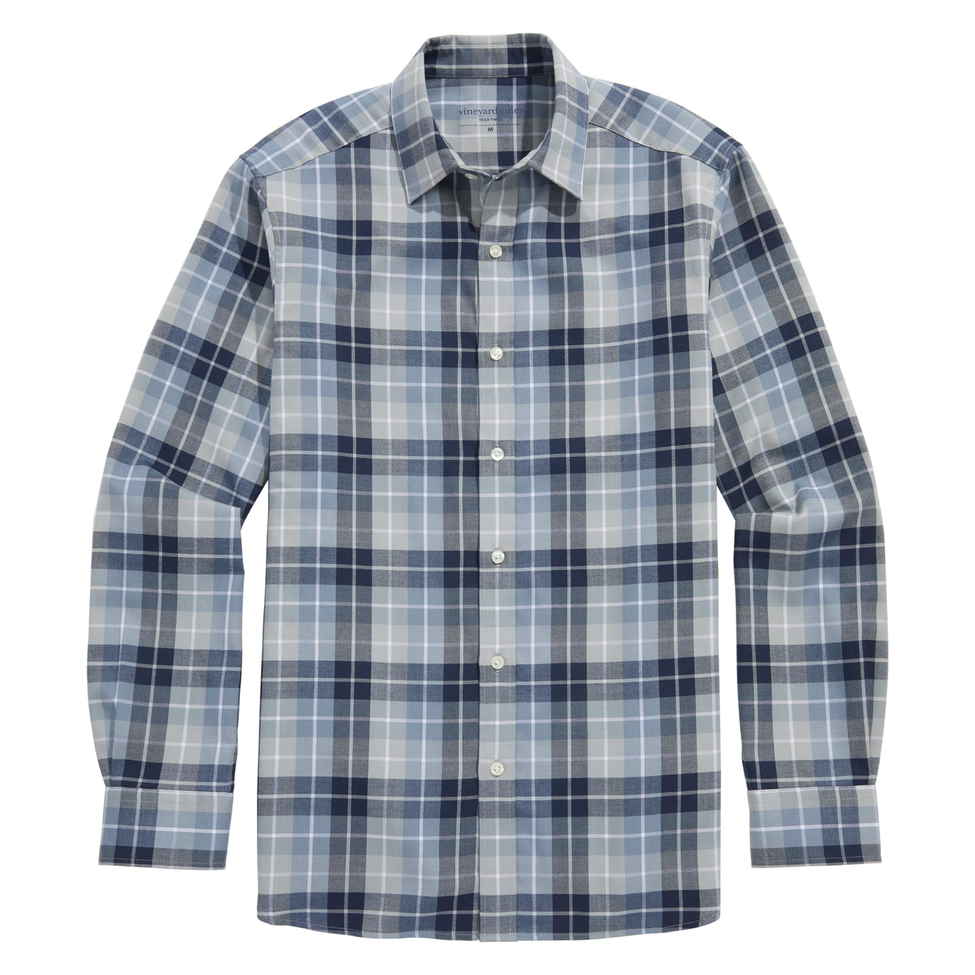 vineyard vines 남성용 Brant Point 격자무늬 테크 트윌 셔츠