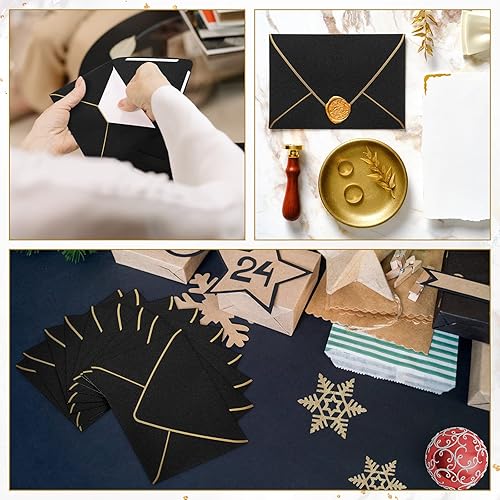 Miniatura 2 de Mimorou 100 sobres de 5 x 7 pulgadas para invitaciones, sobres autoadhesivos A7 con borde de solapa, sobres de tarjetas decorativos para bodas, baby