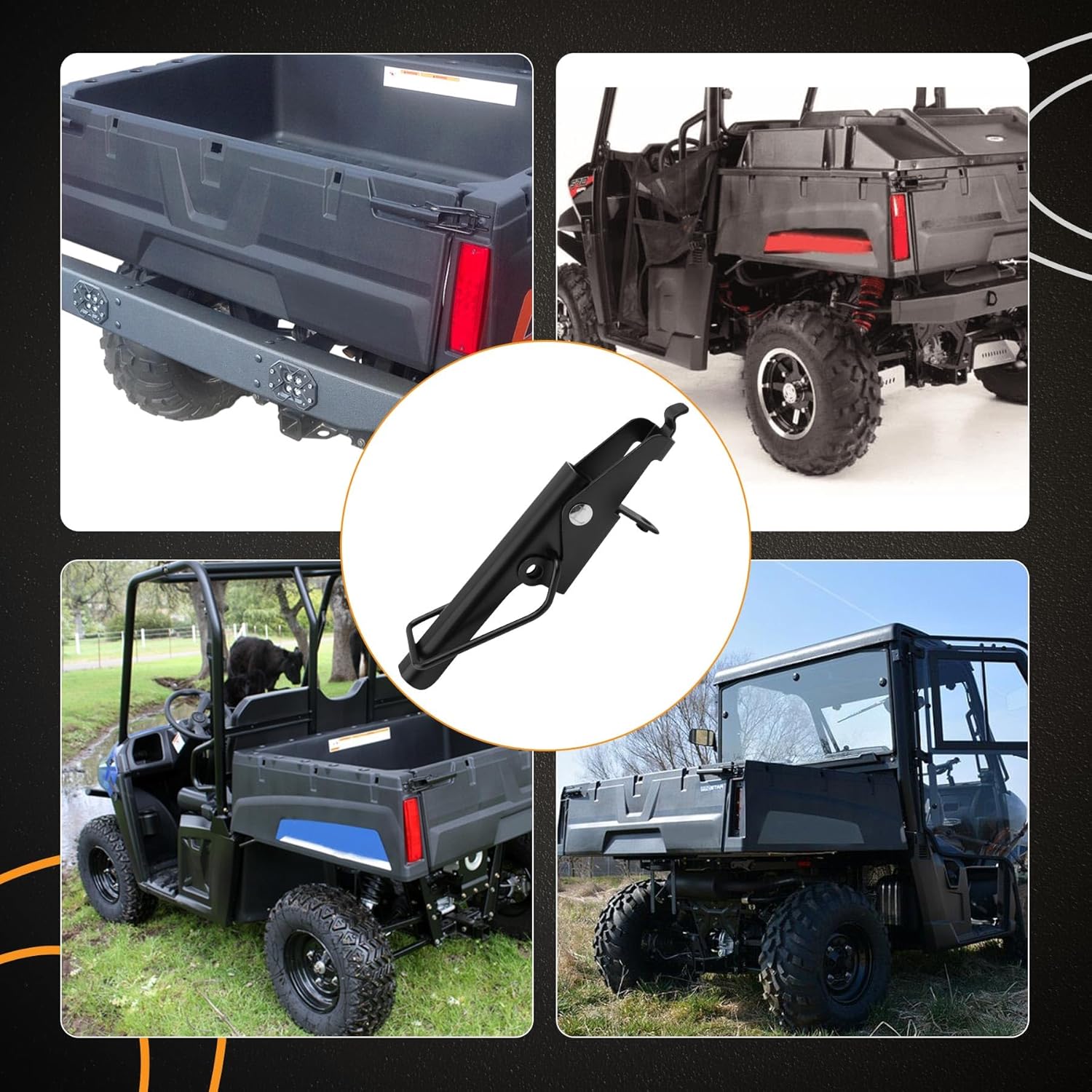 HQPASFY Hand Tailgate Latch Assembly Compatible with 2010-2021 Polaris Ranger 800 570 500 GEM M1400, Left Tailgate Latch Replace- 1018849