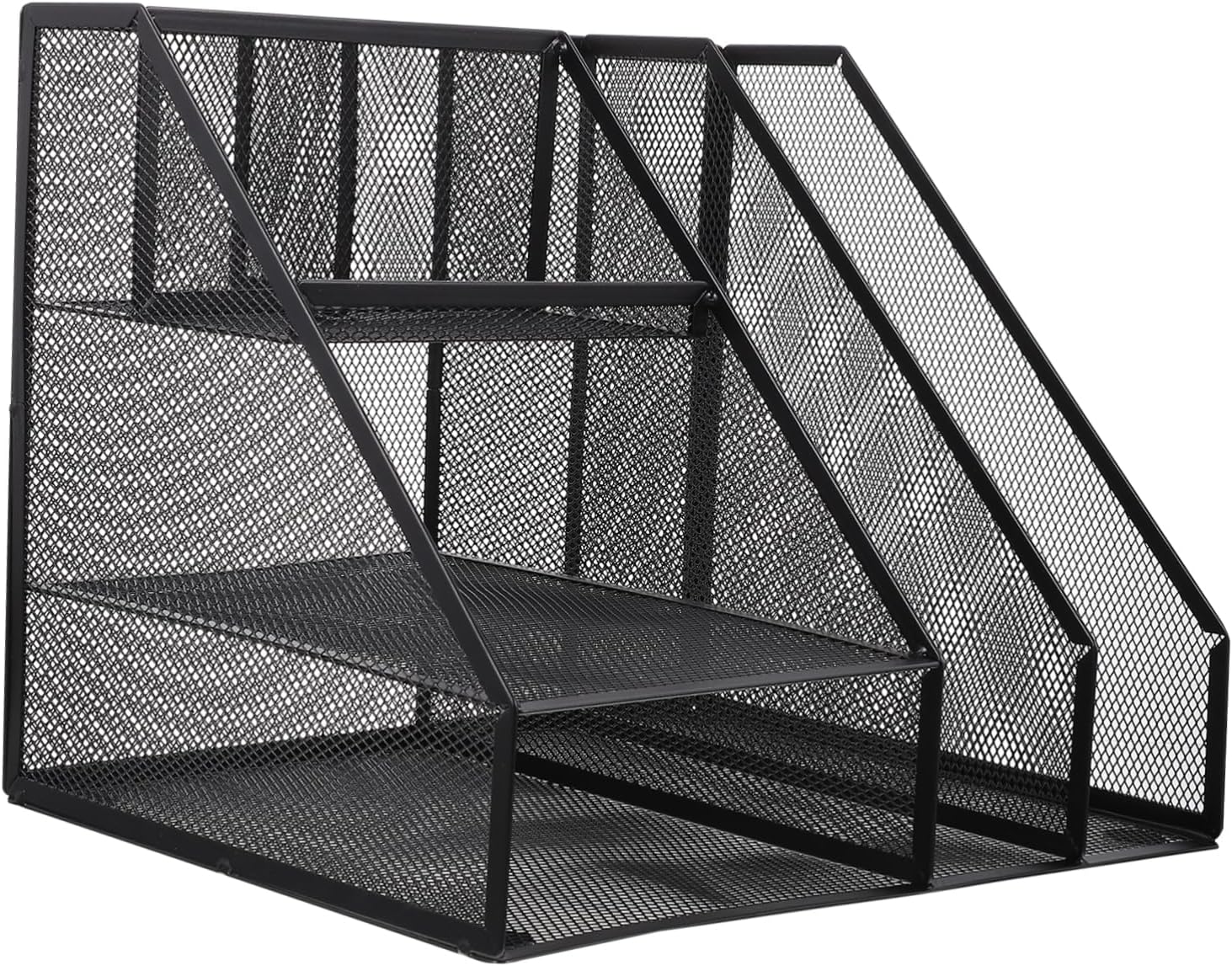 TEHAUX Desk Trays Stackable Iron Document Storage Desktop File Rack Office Organizer