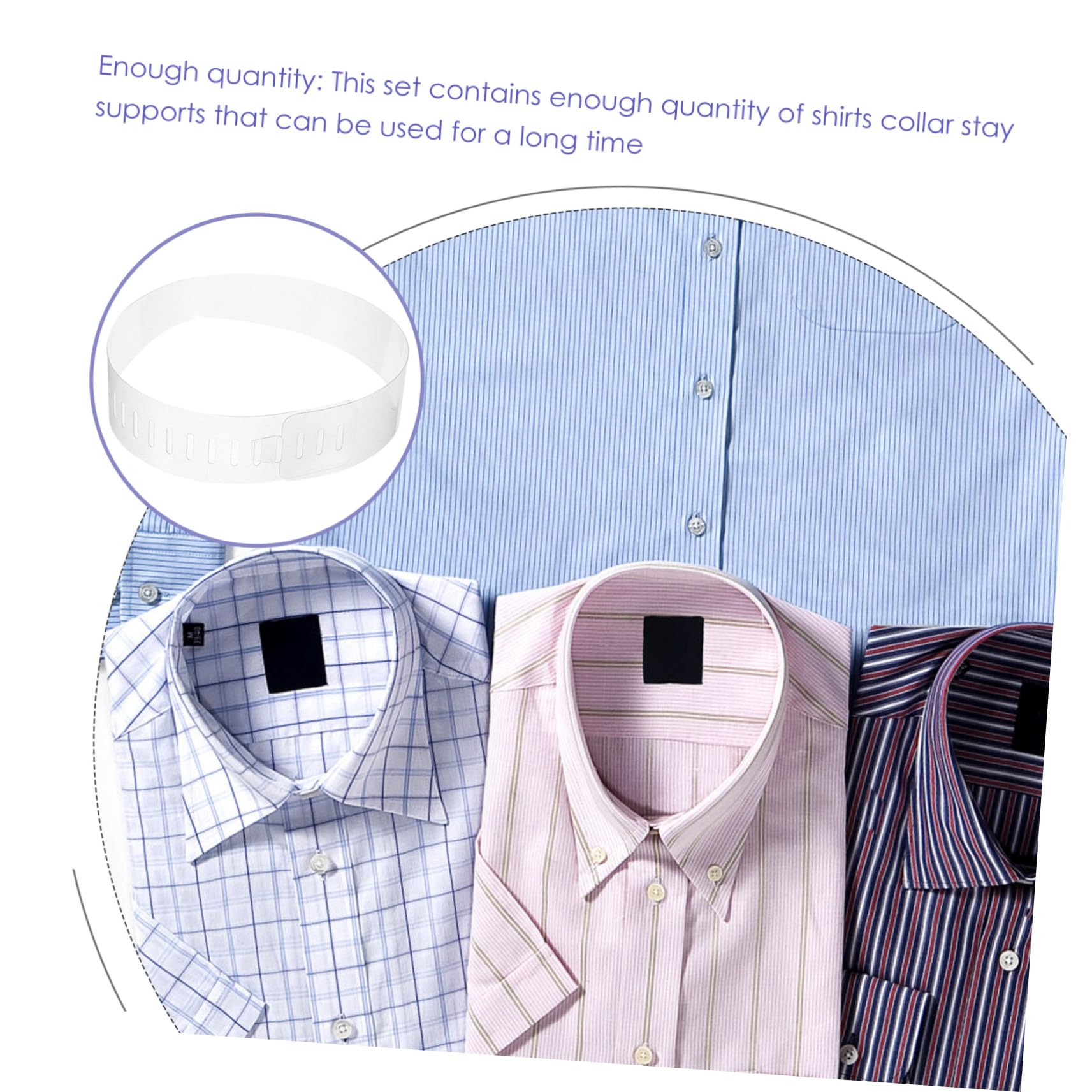 VANZACK 100 piezas Soporte para Cuello de Camisa de Hombre Soportes de PVC Transparentes Ajustables para Collar Refuerzos para Camisas de Vestir Mantiene Forma y Previene Deformación