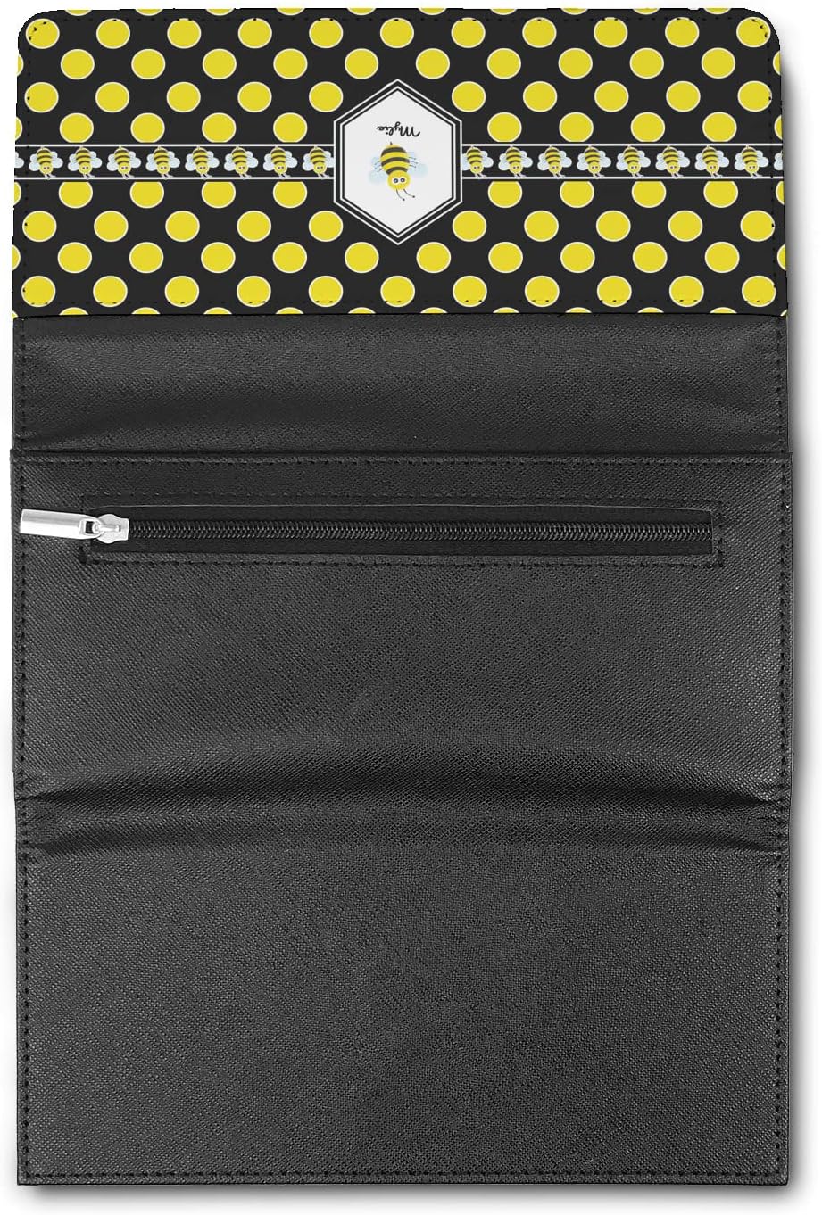 RNK Shops Personalized Bee & Polka Dots Leatherette Ladies Wallet