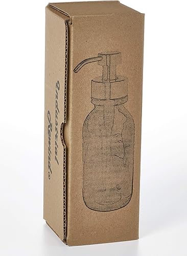 Miniatura 6 de Dispensador de jabón de vidrio con bomba de metal, botella de loción de vidrio de 16 onzas