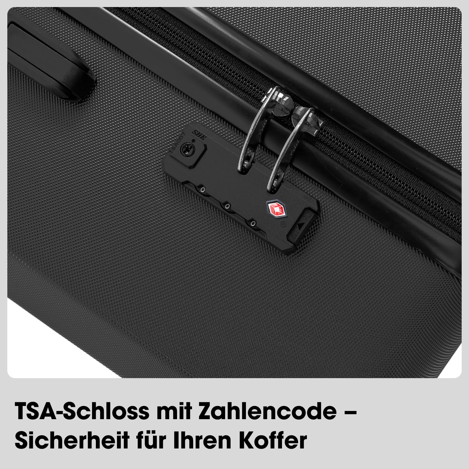 Set Valigie, Valigia, Set di 5 Valigie, Rotelle Girevoli 360°, Maniglia Telescopica Regolabile, Materiale ABS, Borsone da Viaggio Espandibile per Palestra e Borsa da Toilette (Dark)