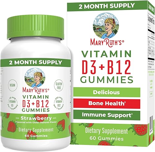 VEGAN VITAMIN D3 Gummy (a base de plantas) de MaryRuth, De liquen silvestre orgánico Paleo, vegano, No-OMG, Gluten Free, para hombres, mujeres y