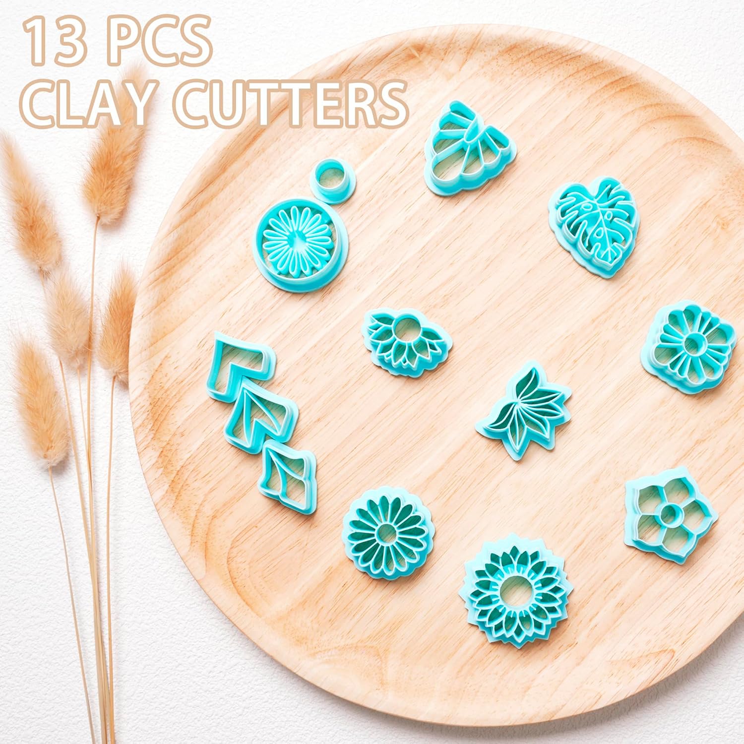 TAINSKY Polymer Clay Cutters, Floral Clay Cutters for Polymer Clay Jewelry, 13 Shapes Flower Clay Earrings Cutters - Image 3