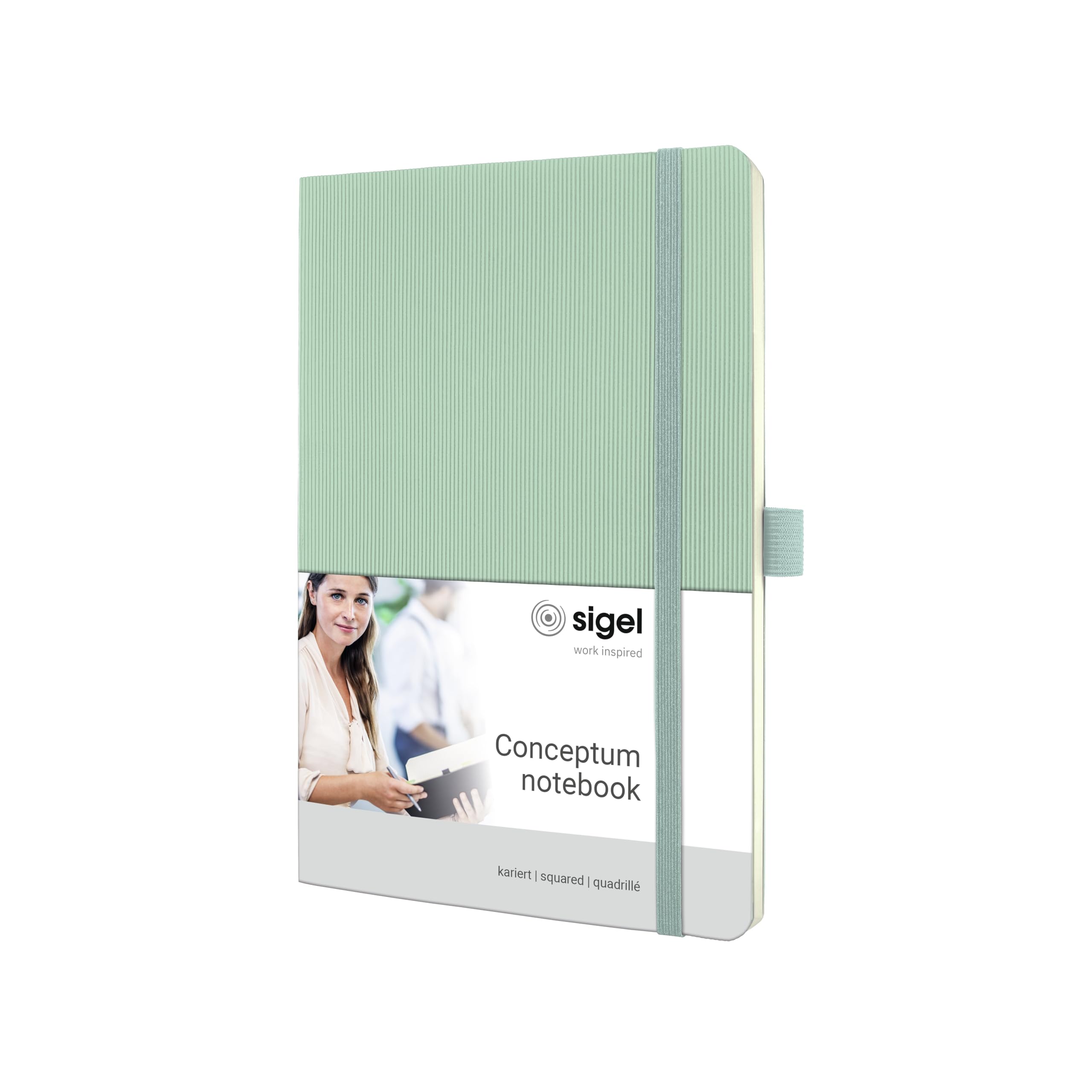 SIGEL CO336 Conceptum Notebook, squaRed, approx. A5, Green, softcover, 194 pages