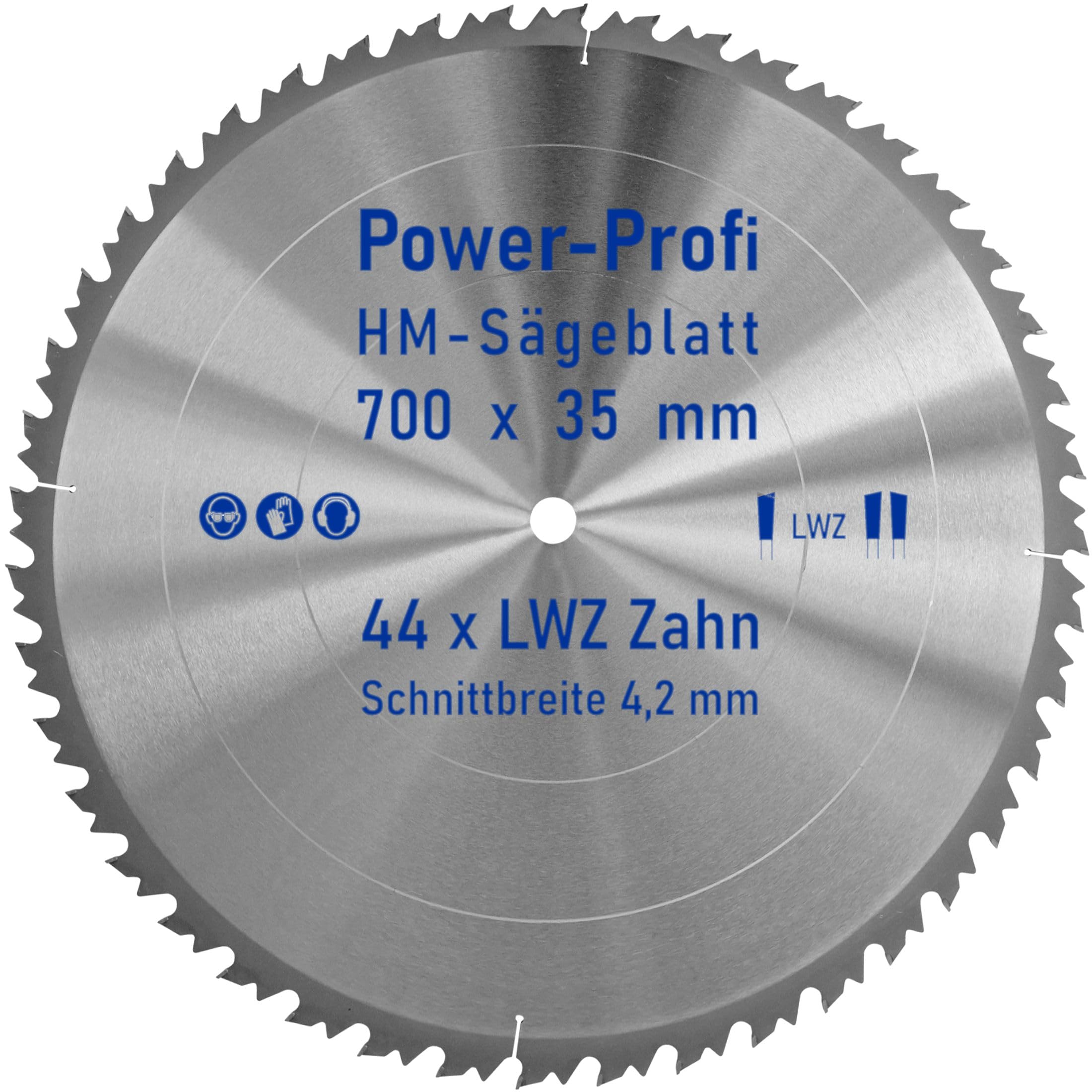 HM-Sägeblatt 44 x Zahn LWZ 700 x 35 mm L-Wechselzahn mit Spanabweiser Rückschlagarm HW WZ Kreissägeblatt für Hartholz Längsschnitt Querschnitt Wippsäge Tischkreissäge Feinschnitt Brennholzsägeblatt