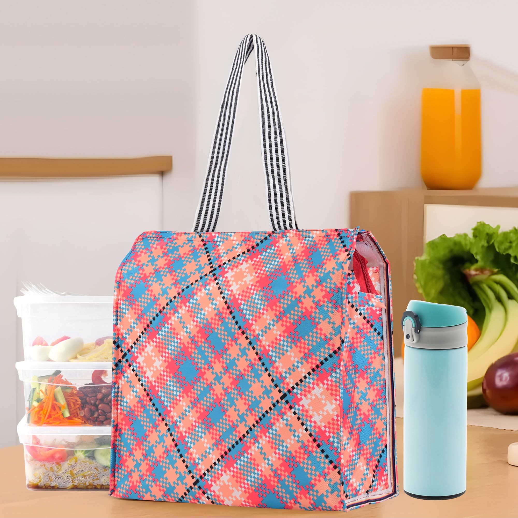 Canvas Lunch Bag - Durable & Waterproof Tiffin Bag -9