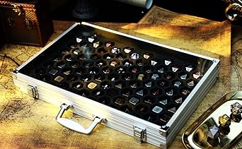 Dice Palace - 2in1 Dice Display & Storage Case Storing Dice Sets & Collections DND Dice Pathfinder Call of Cthulu Metal Stone Resin Dice Bag Box Metal Case