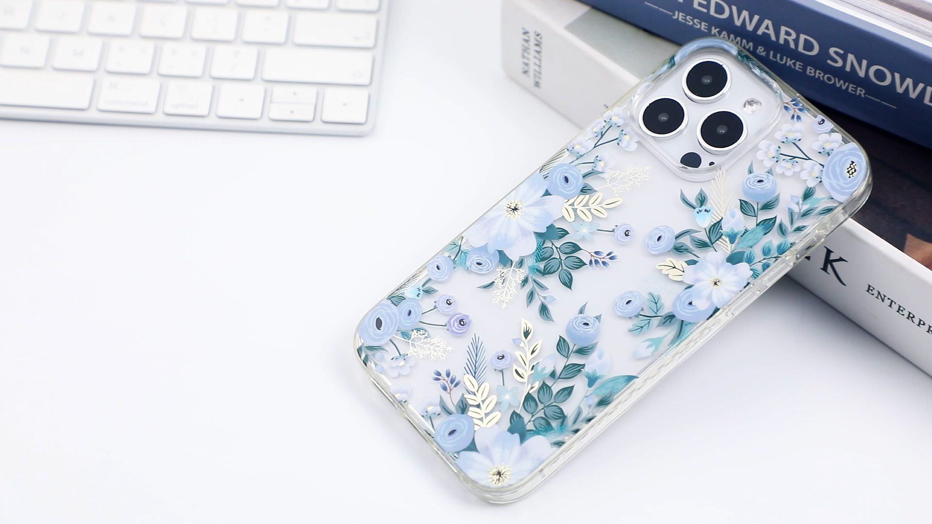 Amazon.com: SCORPIFY for iPhone 14 Pro Case with Blue Carnation