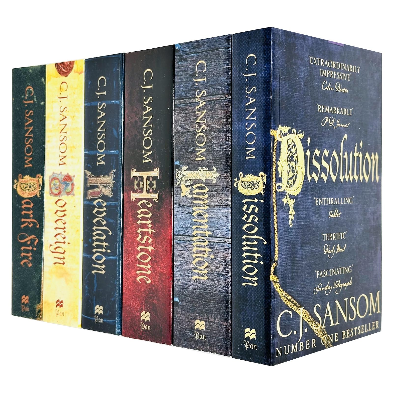 C.J. Sansom The Shardlake Series 5 Books Collection Set - Heartstone, Revelation, Sovereign, Dark Fire, Dissolution
