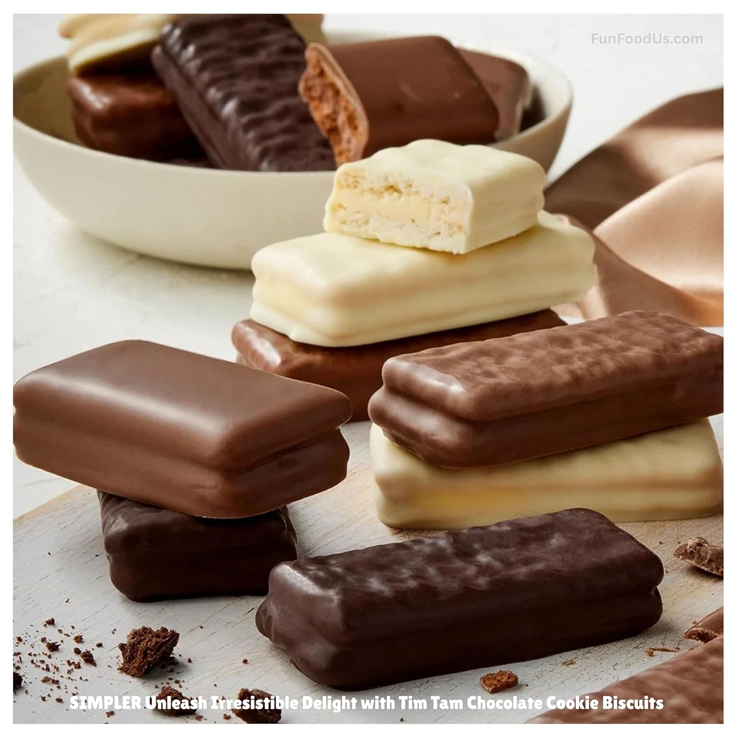 Tim Tam Chocolate Biscuits – 4-Pack Variety: Original, Dark, Double Coat, White – Imported from Australia