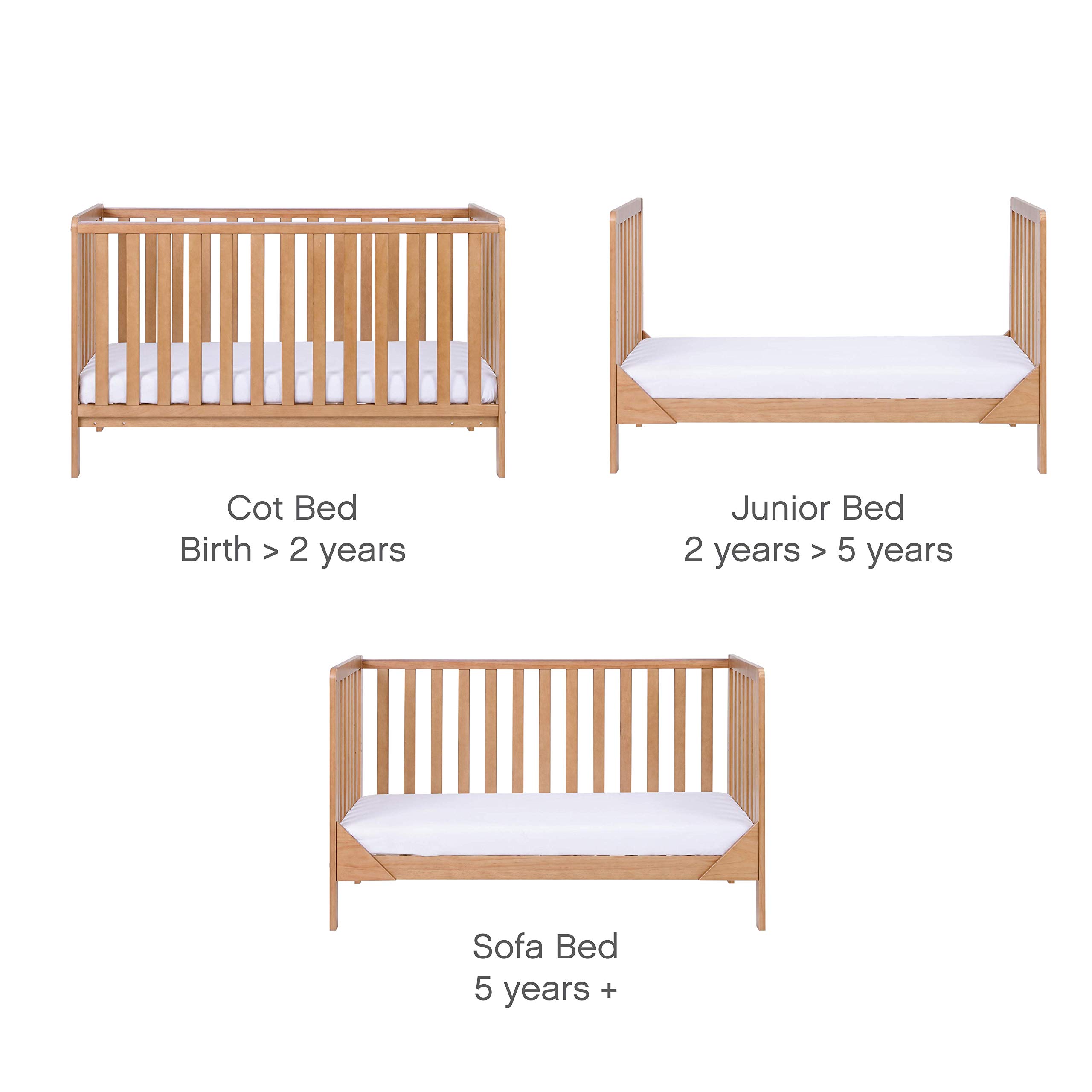 Malmo Wooden Cot Bed & Cot Top Changer (Tutti Bambini) 3 in 1