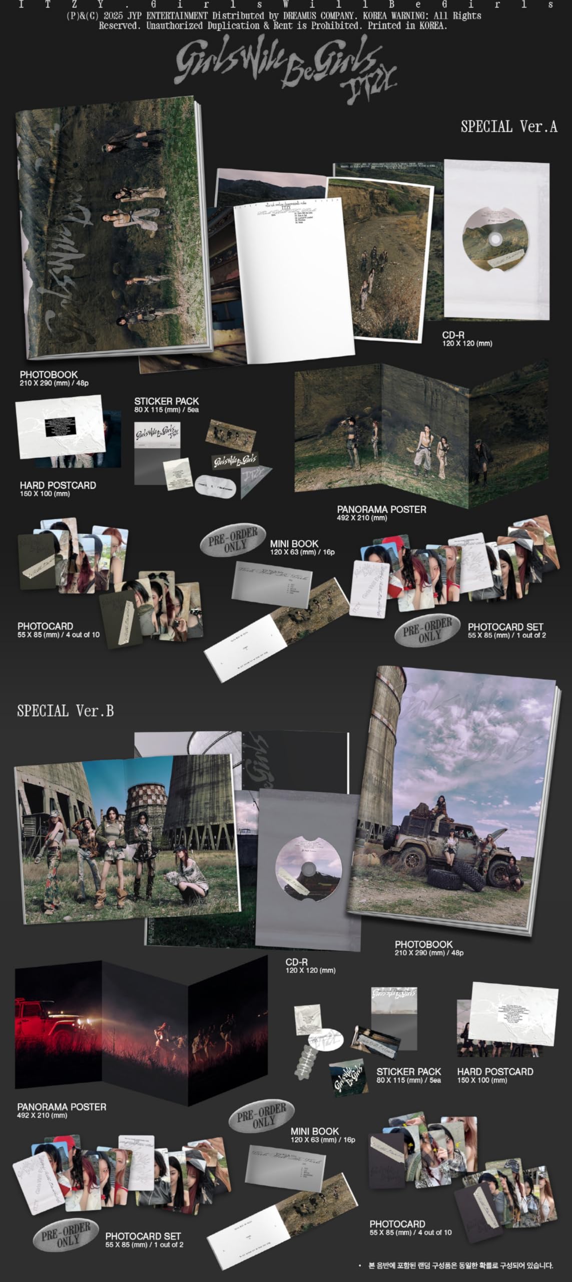 IT'ZY Girls Will Be Girls - 10º mini álbum edición especial con seguimiento sellado (juego (A+B))