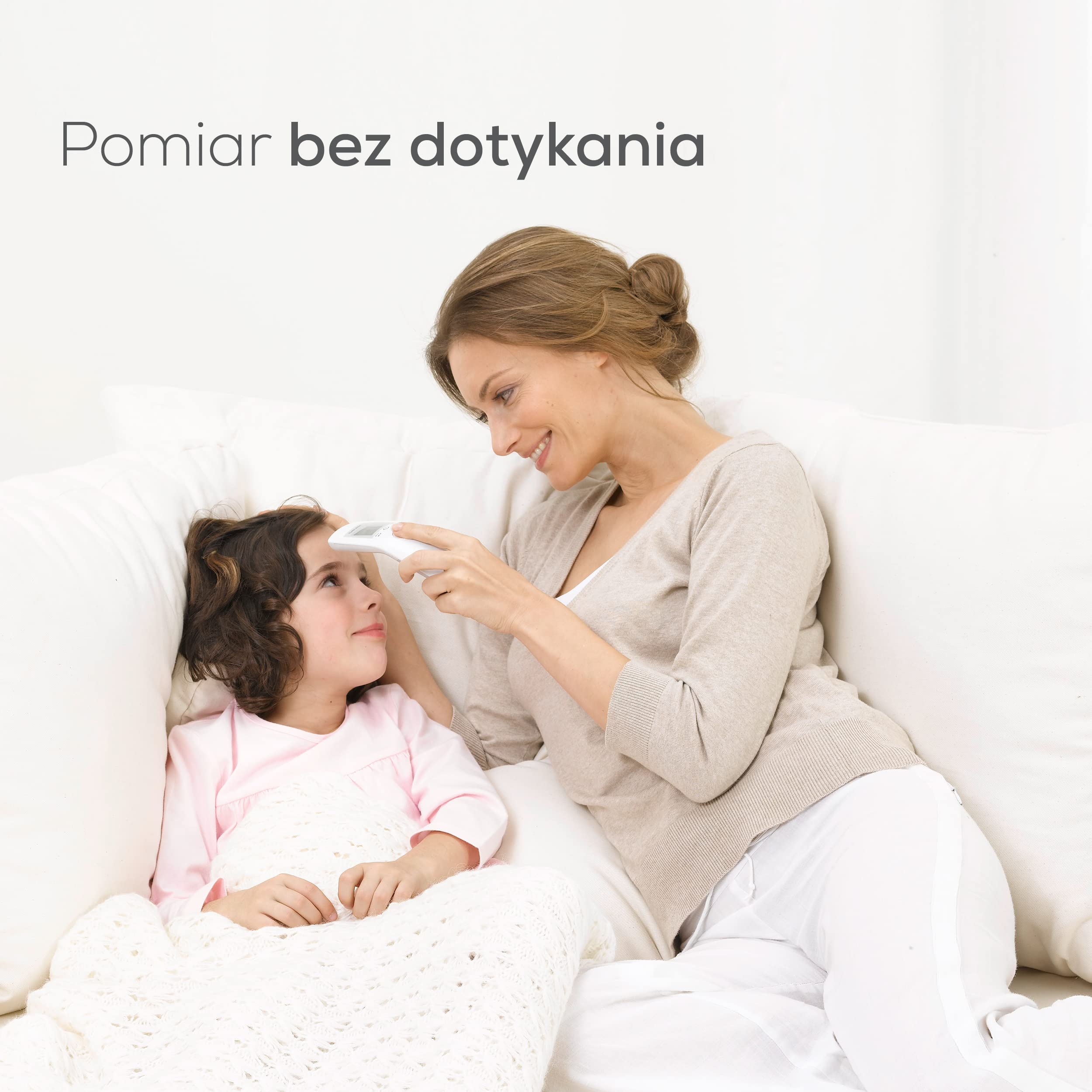 Beurer Bezdotykowy cyfrowy termometr na podczerwień FT 90/termometr dla niemowląt/ do łatwego pomiaru na czole dla dorosłych i dzieci/wyświetlacz cyfrowy/z baterią, 1 sztuka (1 szt.)