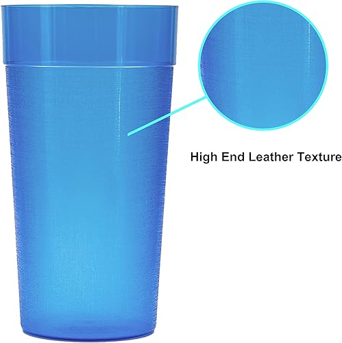 Miniatura 4 de Youngever Paquete de 18 vasos de plástico de 20 onzas, vasos para beber, vasos inastillables para bebidas de calidad de restaurante, 6 colores,