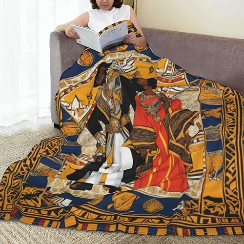 Miniatura 5 de Manta afroamericana, regalo para amantes del rey y la reina ultra suave y acogedora, estilo bohemio, acogedora manta de franela suave para todas las