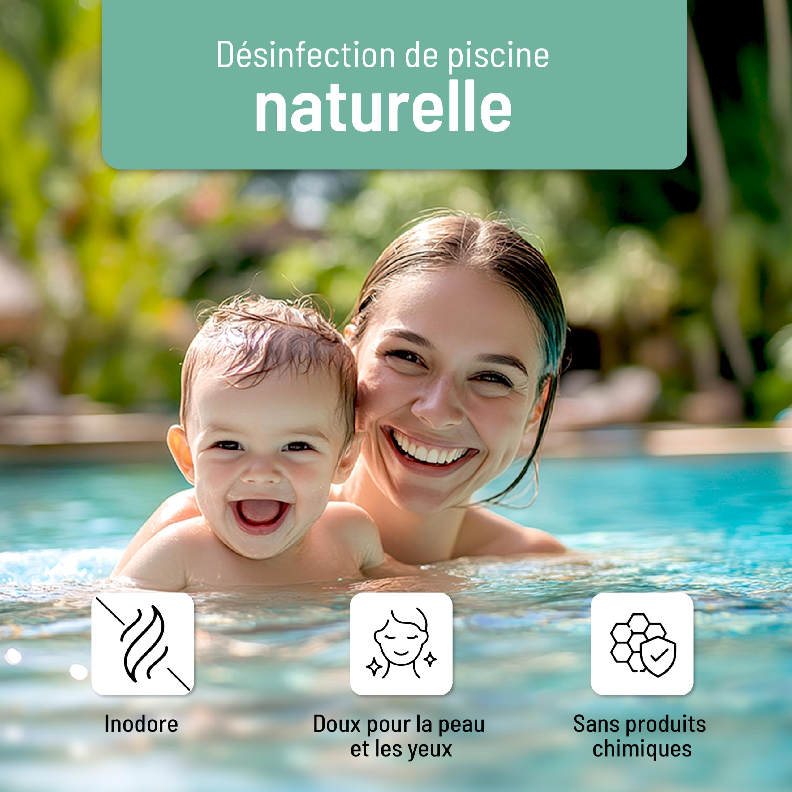 poolomio® Chlorinateur pour piscines jusqu'à 10 m³ avec commande intelligente par application | Électrolyseur au sel 2,5 g/h pour désinfection de piscine sans produits chimiques | Générateur de chlore